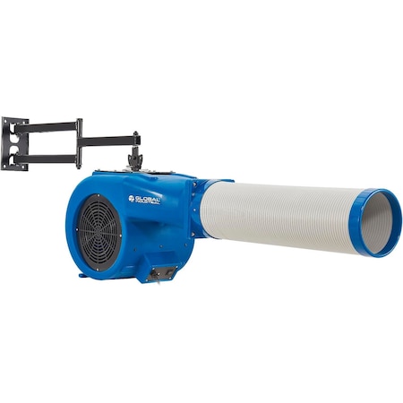 Global Industrial Loading Dock Fan, 1000 cfm, 115V, 17-1/4 in H x 27-1/4 in D x 15-3/4 in W, Polyethylene, Blue 293175